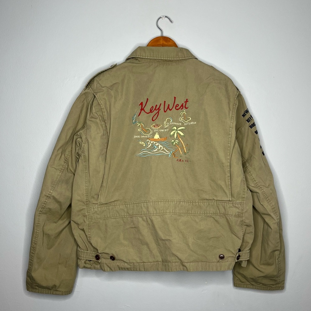 Vintage 90s Polo by Ralph Lauren Embroidered Key West Military Bomber Jacket R